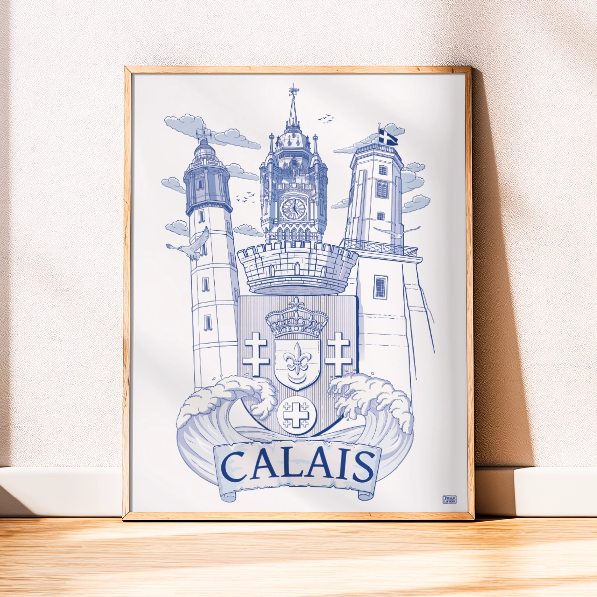 Affiche le Blason de Calais 40x60