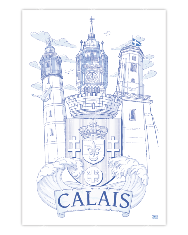Affiche le Blason de Calais 40x60