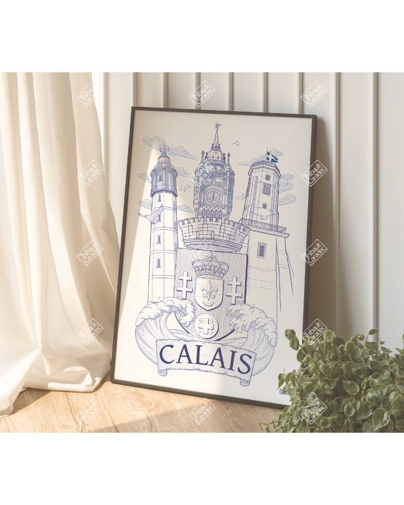 Affiche le Blason de Calais 40x60 – Image 2