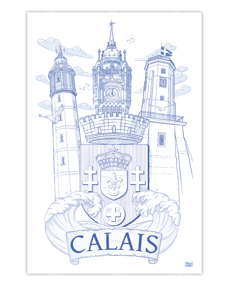 Affiche le Blason de Calais 40x60