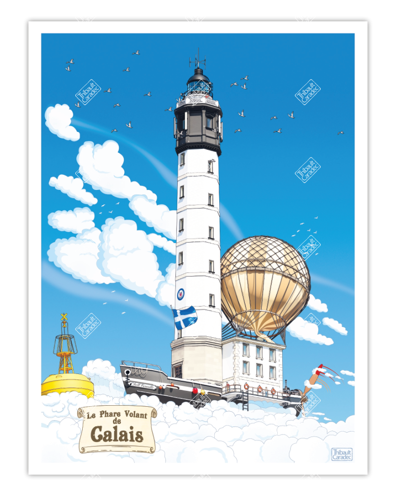 Affiche le phare volant de Calais