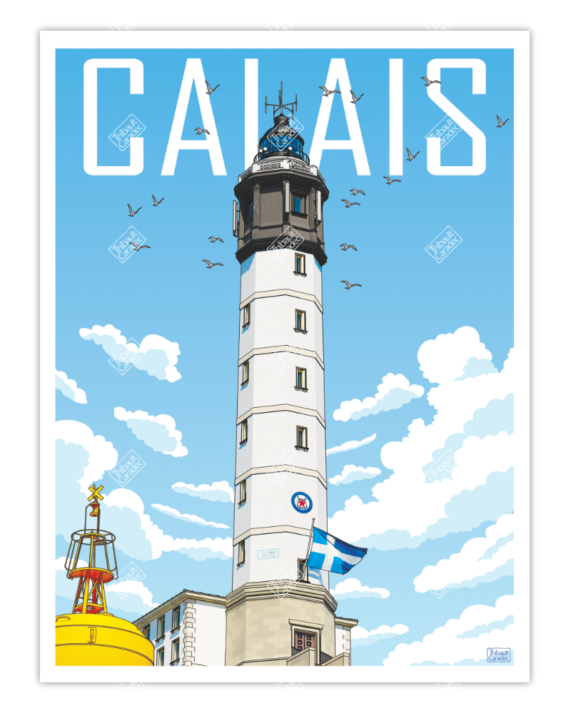 Affiche Le phare de Calais 30x40cm