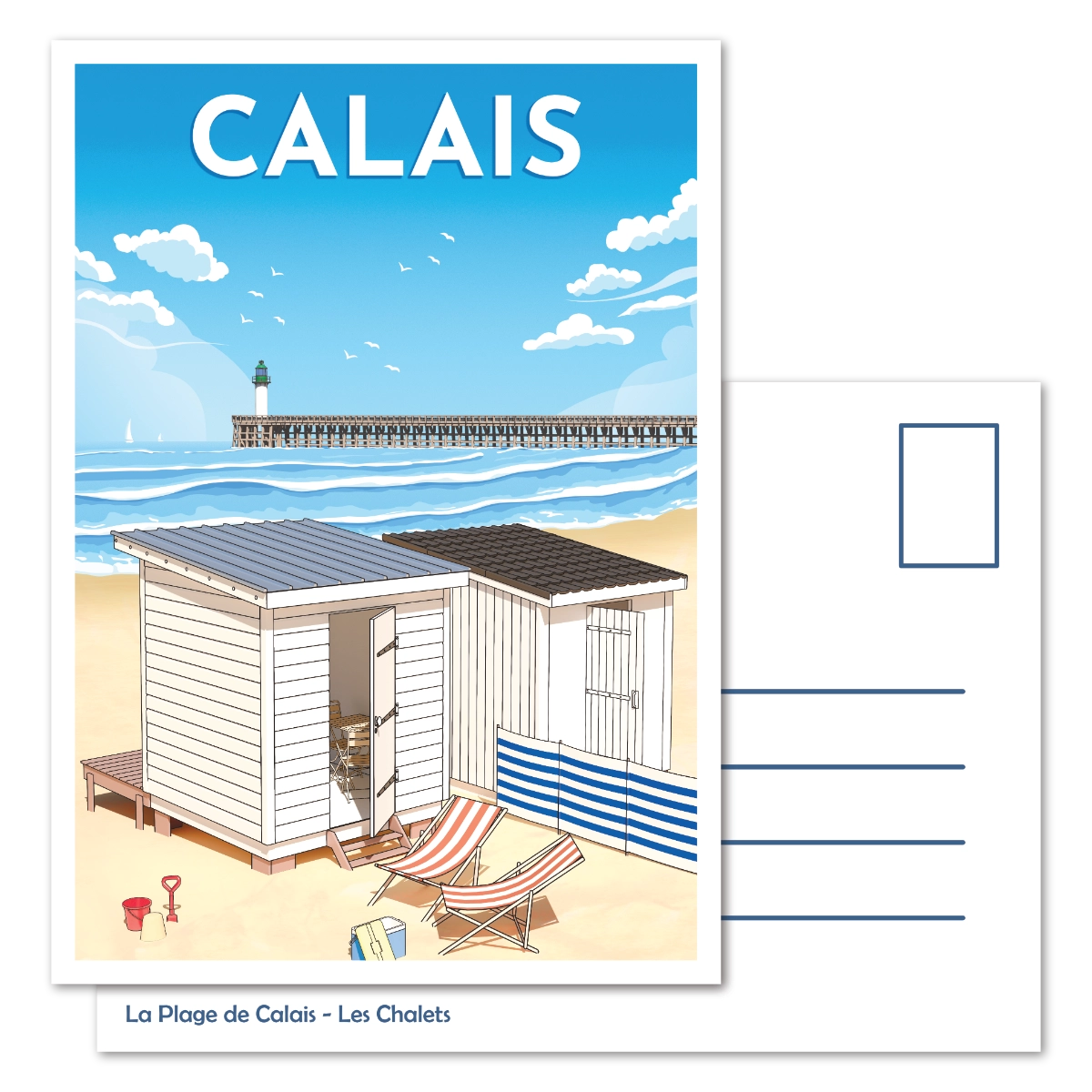 Carte Postale Les Chalets de Plage de Calais